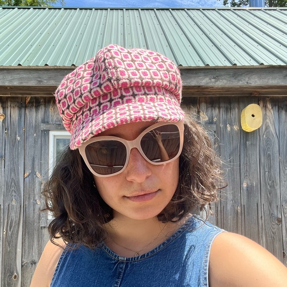 schoolgirl style magenta hat - vintage 70s/80s - Picture 2 of 8